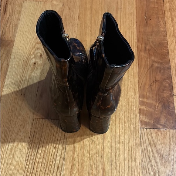 Lulu's Brown Ankle Booties with Distressed Leather and Side Zippers - Picture 2 of 4